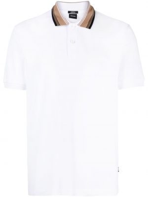 Stribet poloshirt Boss hvid