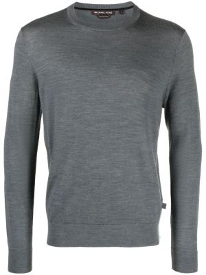 Volneni pulover iz merina z okroglim izrezom Michael Kors siva