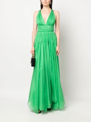 Zelené večerní šaty s výstřihem do v Maria Lucia Hohan