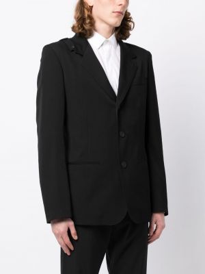 Vlněné sako s knoflíky Yohji Yamamoto černé