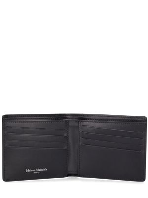 Slim fit kožená peněženka Maison Margiela černá