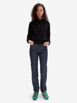 Βαμβακερή μπλούζα με κουκούλα A.p.c. μαύρο