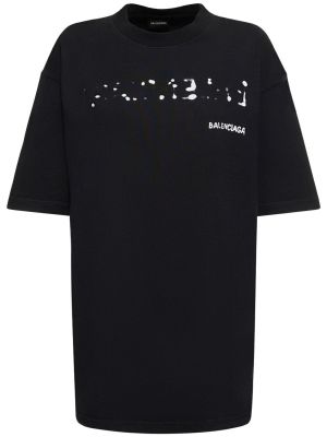 Medvilninis marškinėliai Balenciaga juoda