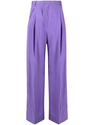 Voľné nohavice Victoria Beckham fialová