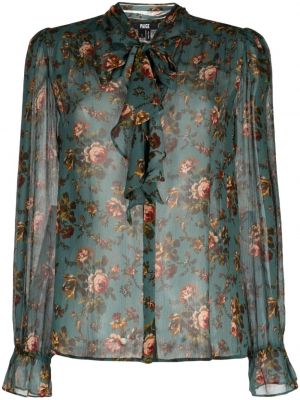 Bluza s cvetličnim vzorcem s potiskom Paige zelena