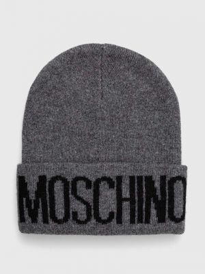 Вълнена шапка Moschino сиво