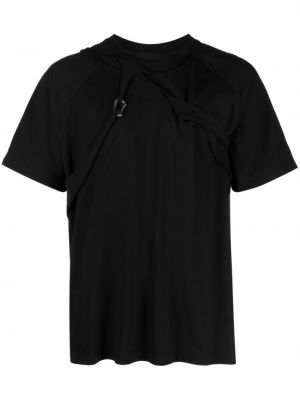 Βαμβακερή μπλούζα Heliot Emil μαύρο