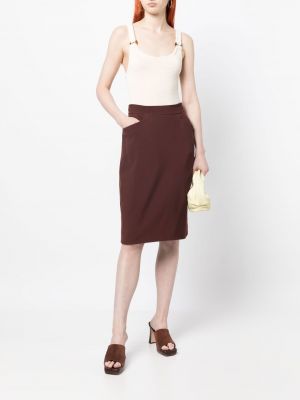 Pieštuko formos sijonas Hermès ruda