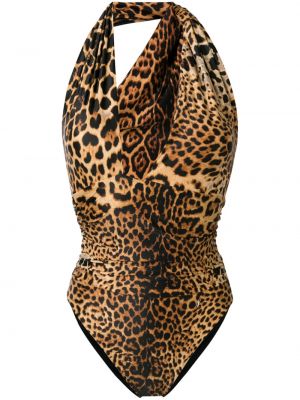 Bañador con estampado leopardo Saint Laurent