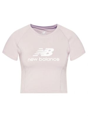 Přiléhavé tričko New Balance růžové