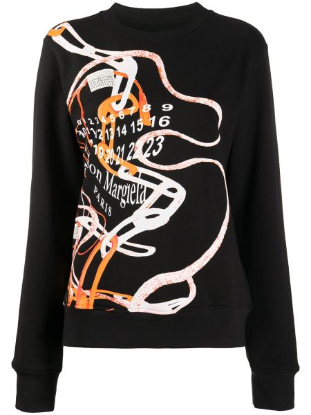 Sweatshirt aus baumwoll mit print Maison Margiela schwarz