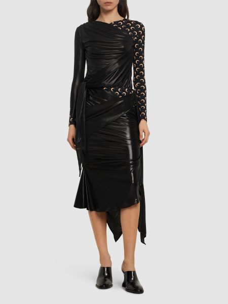 Drapovaný džerzej midi sukňa Marine Serre čierna