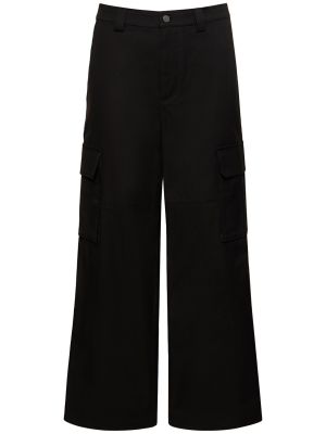 Памучни карго панталони Valentino черно