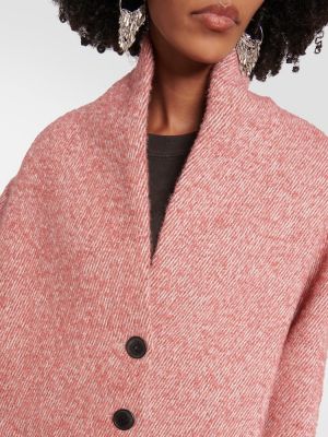 Vlnený krátký kabát Marant Etoile ružová