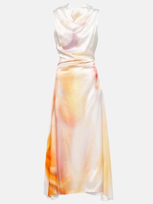 Midi haljina s printom Jacques Wei zlatna