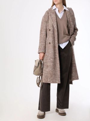 Кашемировый пуловер Brunello Cucinelli коричневый