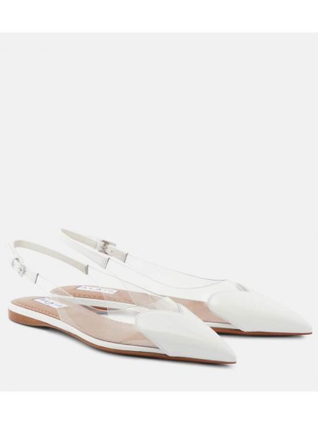 Nyitott sarkú lakkozott bőr balerina cipők Alaïa fehér