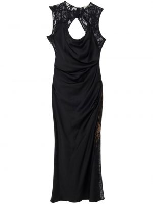 Drapované krajkové večerní šaty Simkhai černé