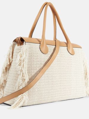 Nákupná taška so strapcami Chloã© biela