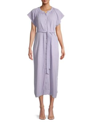 Однотонный платье миди Rd Style фиолетовый