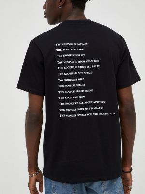 Bavlněné tričko s potiskem The Kooples černé
