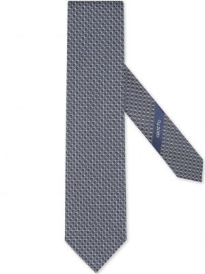 Modrá žakárová hedvábná kravata Zegna