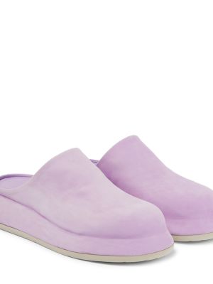 Papuci tip mules din piele Jacquemus violet
