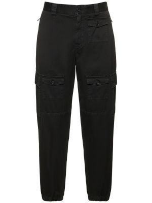 Medvilninės „cargo“ stiliaus kelnės Dolce & Gabbana juoda