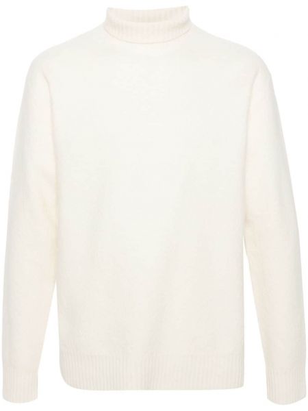 Вълнен дълъг пуловер Jil Sander бяло