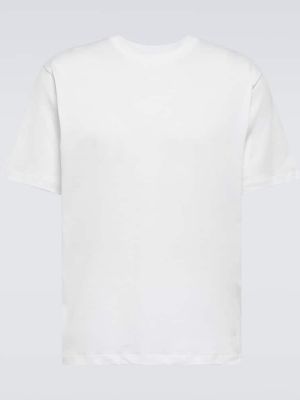 Памучна копринена тениска Lardini бяло