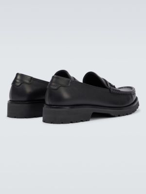 Bőr loafer Saint Laurent fekete