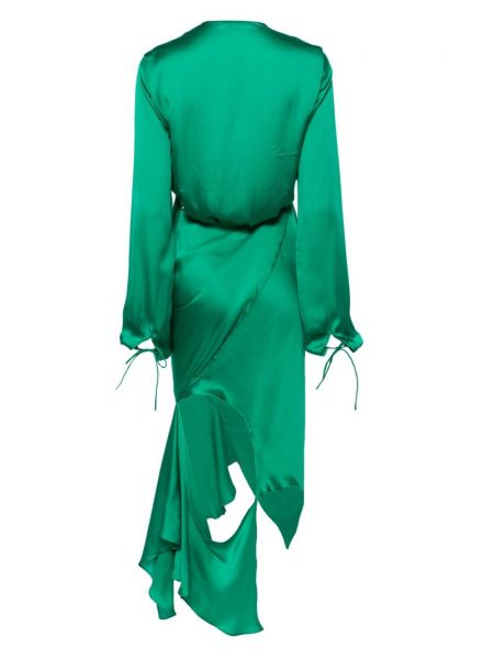 Hedvábné šaty Acne Studios zelené