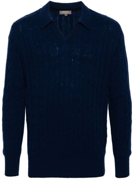 Kašmyro polo marškinėliai N.peal mėlyna