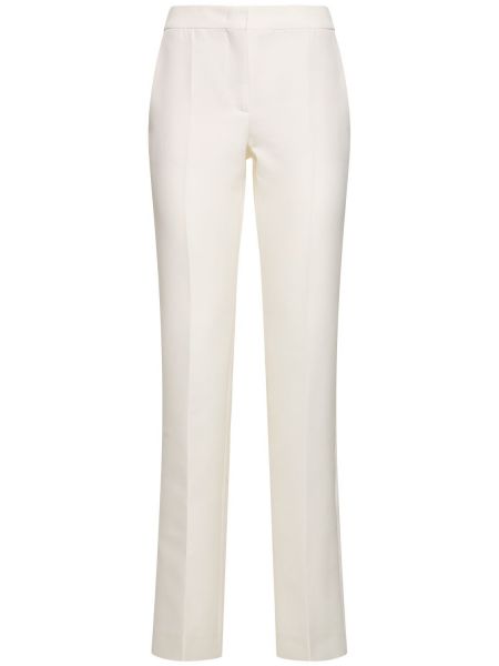 Bavlnené rovné nohavice Moschino biela