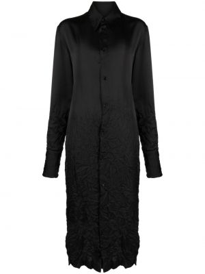 Пухена сатенена миди рокля Mm6 Maison Margiela черно