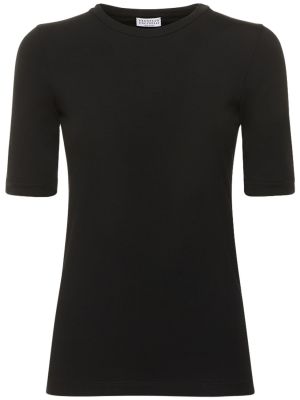 Camiseta de tela jersey Brunello Cucinelli negro
