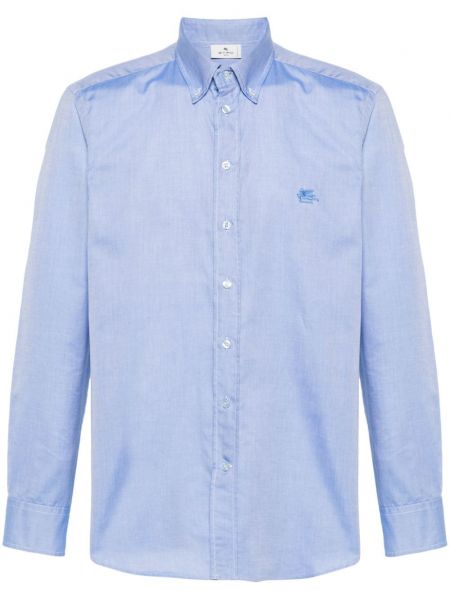 Medvilninė marškiniai Etro mėlyna