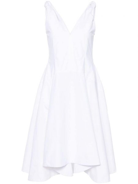 Памучна рокля Bottega Veneta бяло