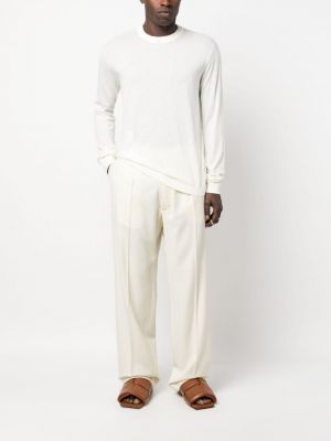 Bavlněný hedvábný svetr Versace bílý