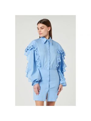 Vestido camisero de algodón Jijil azul
