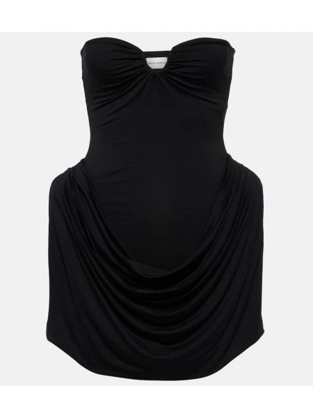 Mini vestido con volantes de tela jersey Magda Butrym negro