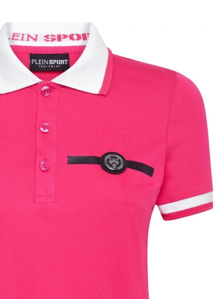 Sportinio stiliaus medvilninis polo marškinėliai Plein Sport rožinė