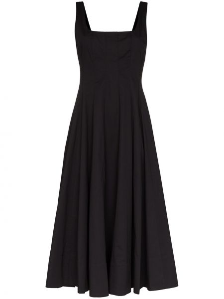 Plisované midi šaty Staud černé