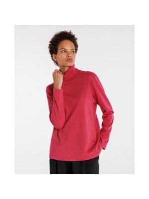 Jersey cuello alto con cuello alto manga larga de tela jersey Naulover rosa
