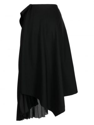 Drapované plisované asymetrické sukně Shanshan Ruan černé
