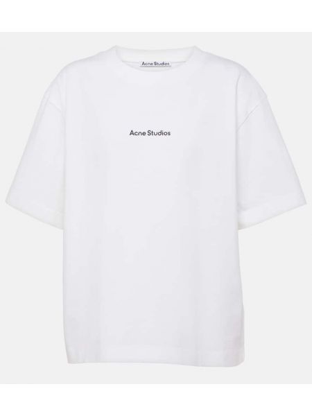 Overdimensioneret bomuld t-shirt Acne Studios hvid