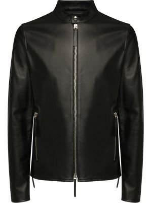 Usnjena jakna z zadrgo Giuseppe Zanotti črna