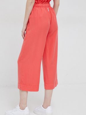 Jednobarevné kalhoty s vysokým pasem Deha oranžové