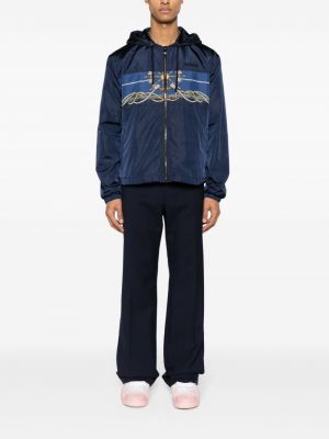 Jacke mit kapuze mit print Versace blau