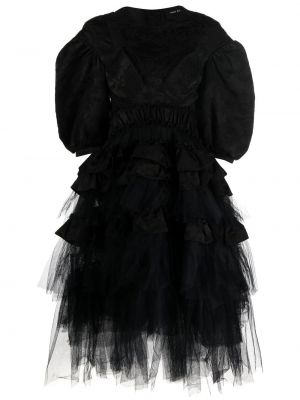 Платье миди из фатина Simone Rocha, черное